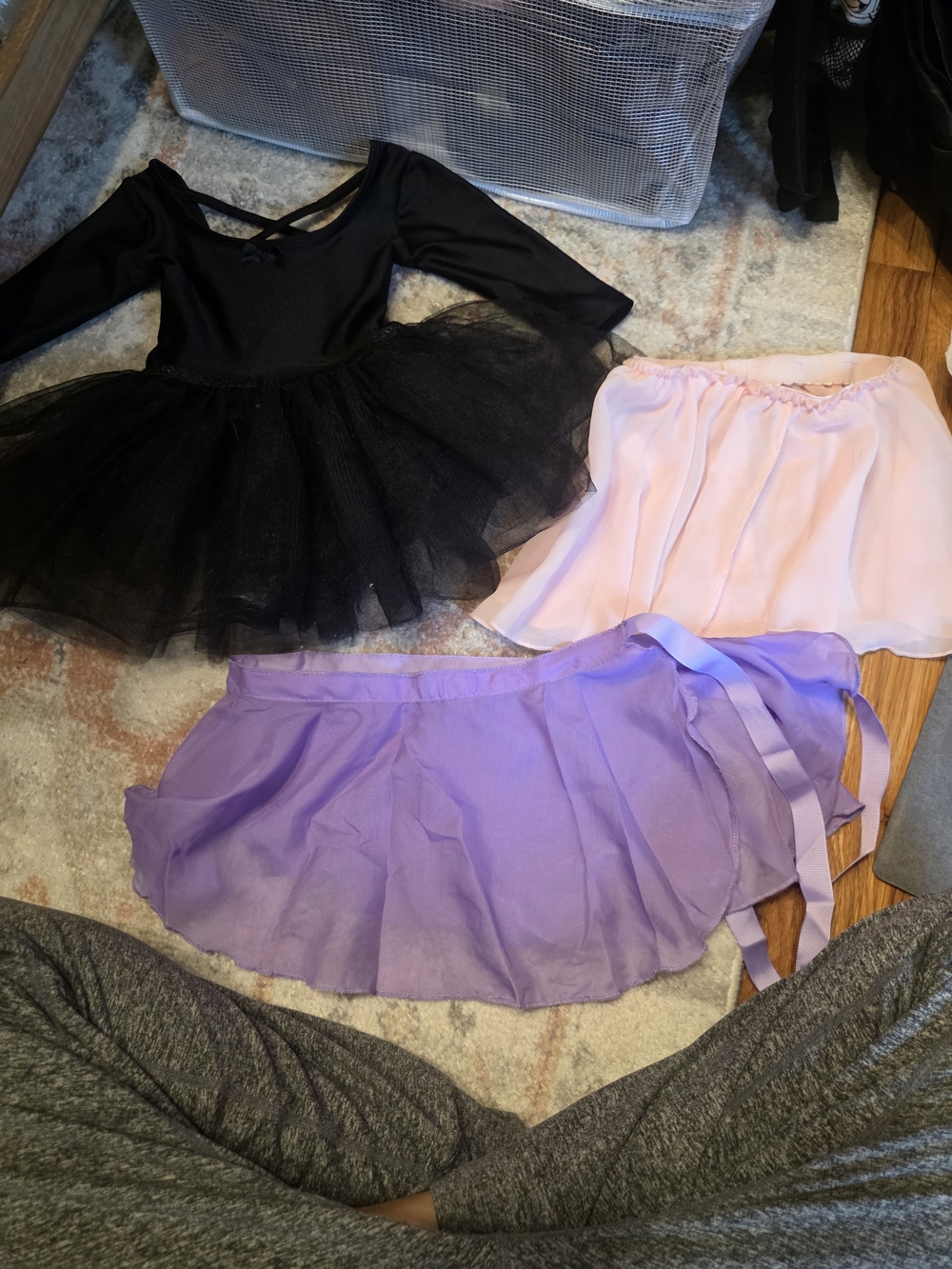 Girls Ballet Dance Lot Size 3/4T H&M Leotard + Pink Purple Wrap Skirts